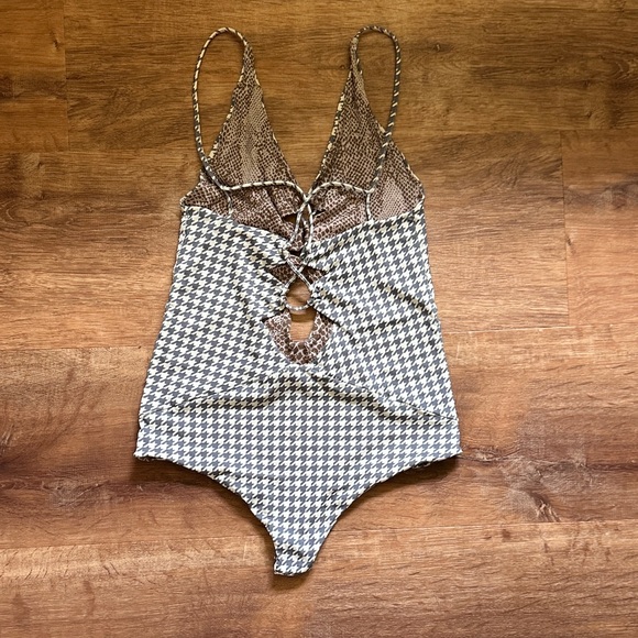 Acacia Swimwear Brown Patterned One-Piece - Picture 3 of 3